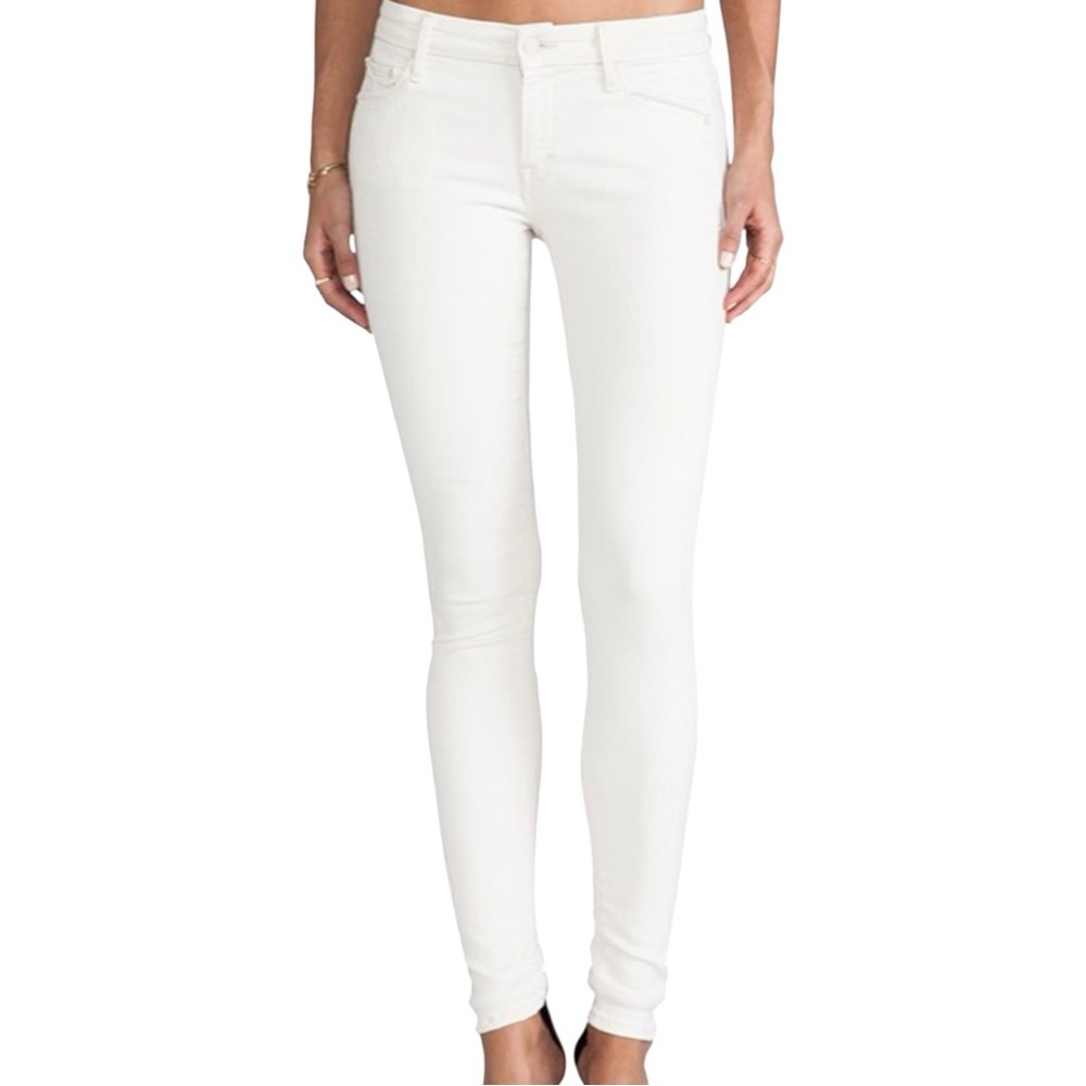 Mother Off-White Skinny Jeans The Looker Bump in the Night